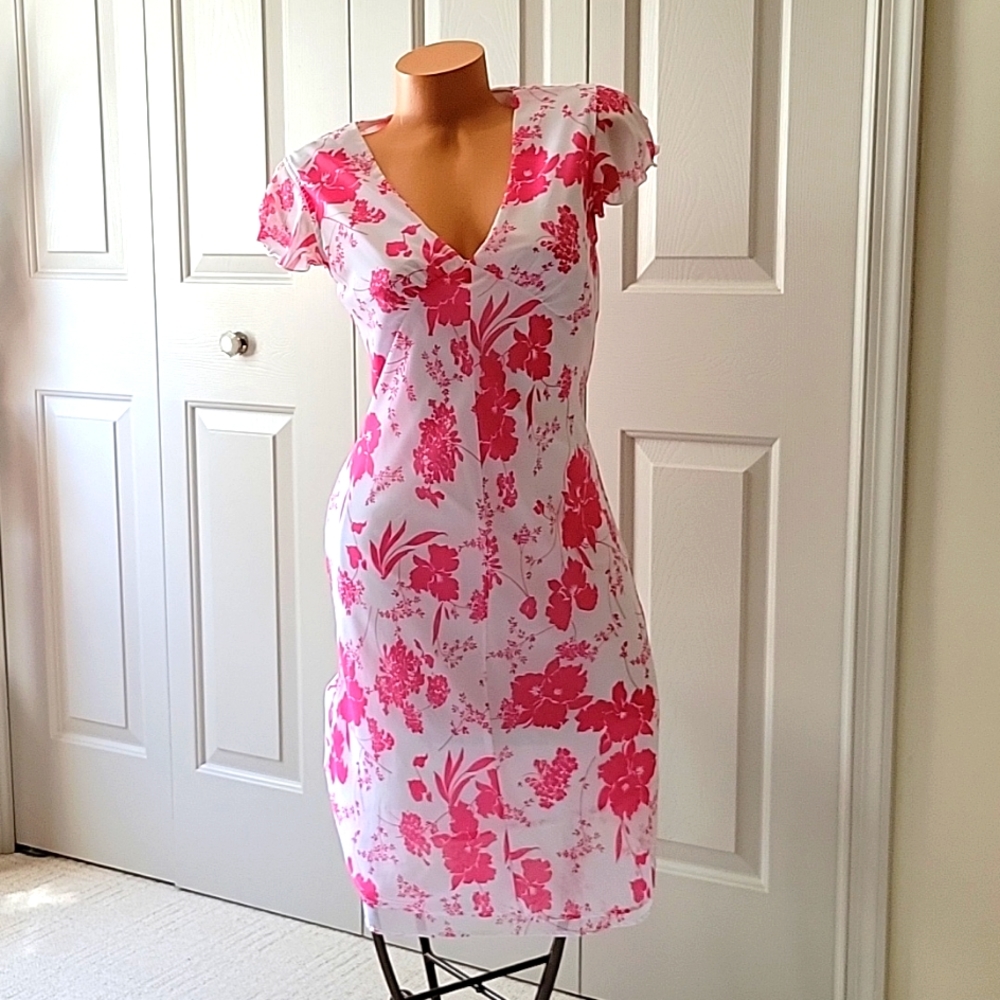 Smart Set Floral Short-Sleeve Midi Dress